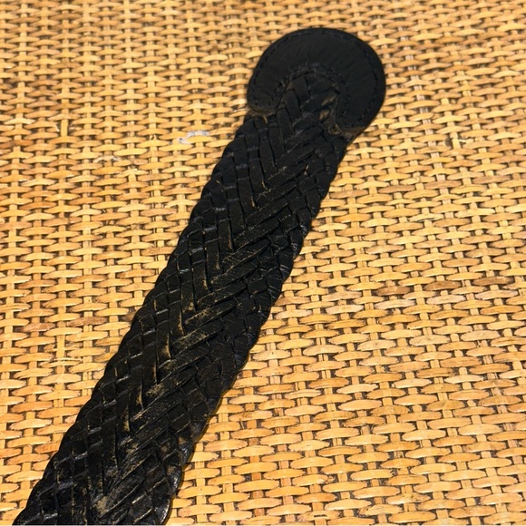 Vintage Lunar Eclipse Leather Braided Slouch Boho Belt Embellished Buckle Gypsy - Picture 5 of 6